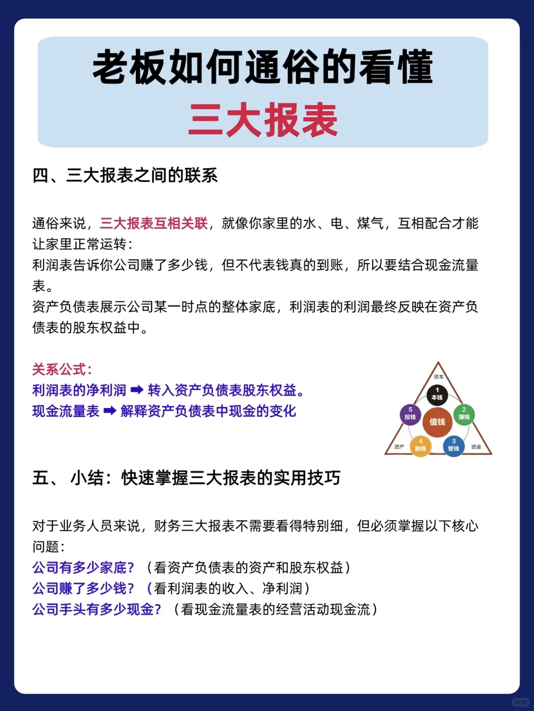 老板高效看懂三大财务报表的诀窍