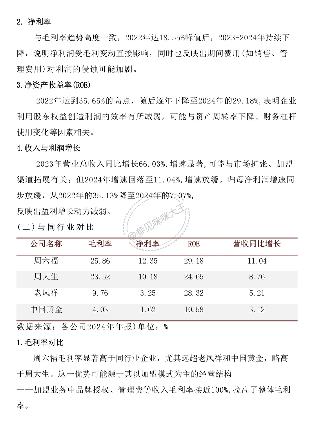 财务分析报告——以周六福为例