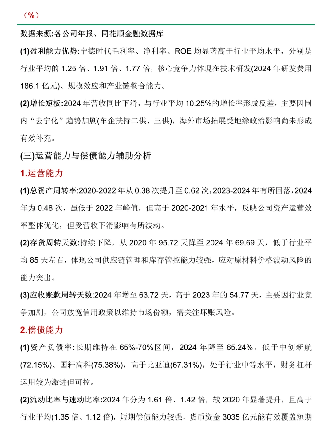 宁德时代财务分析报告，2020-2024年写完了