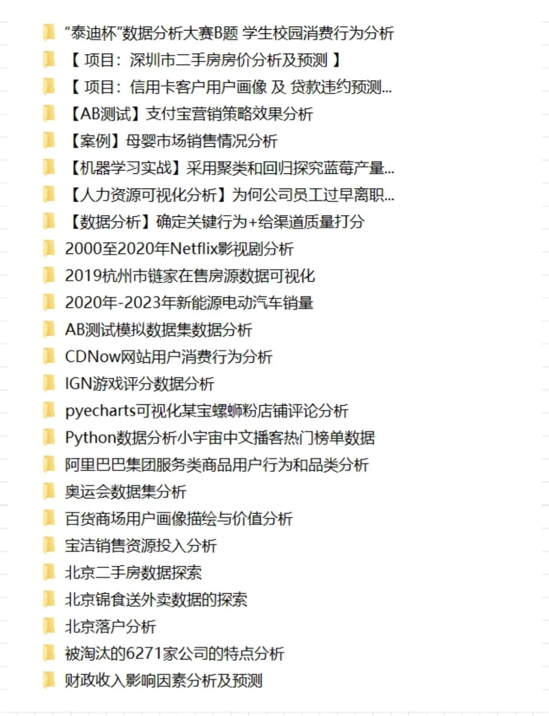 练完这200个项目你就是数据分析天花板