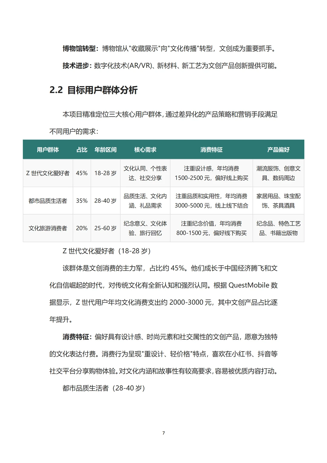 ?博物馆文创产品融资计划书！word+ppt