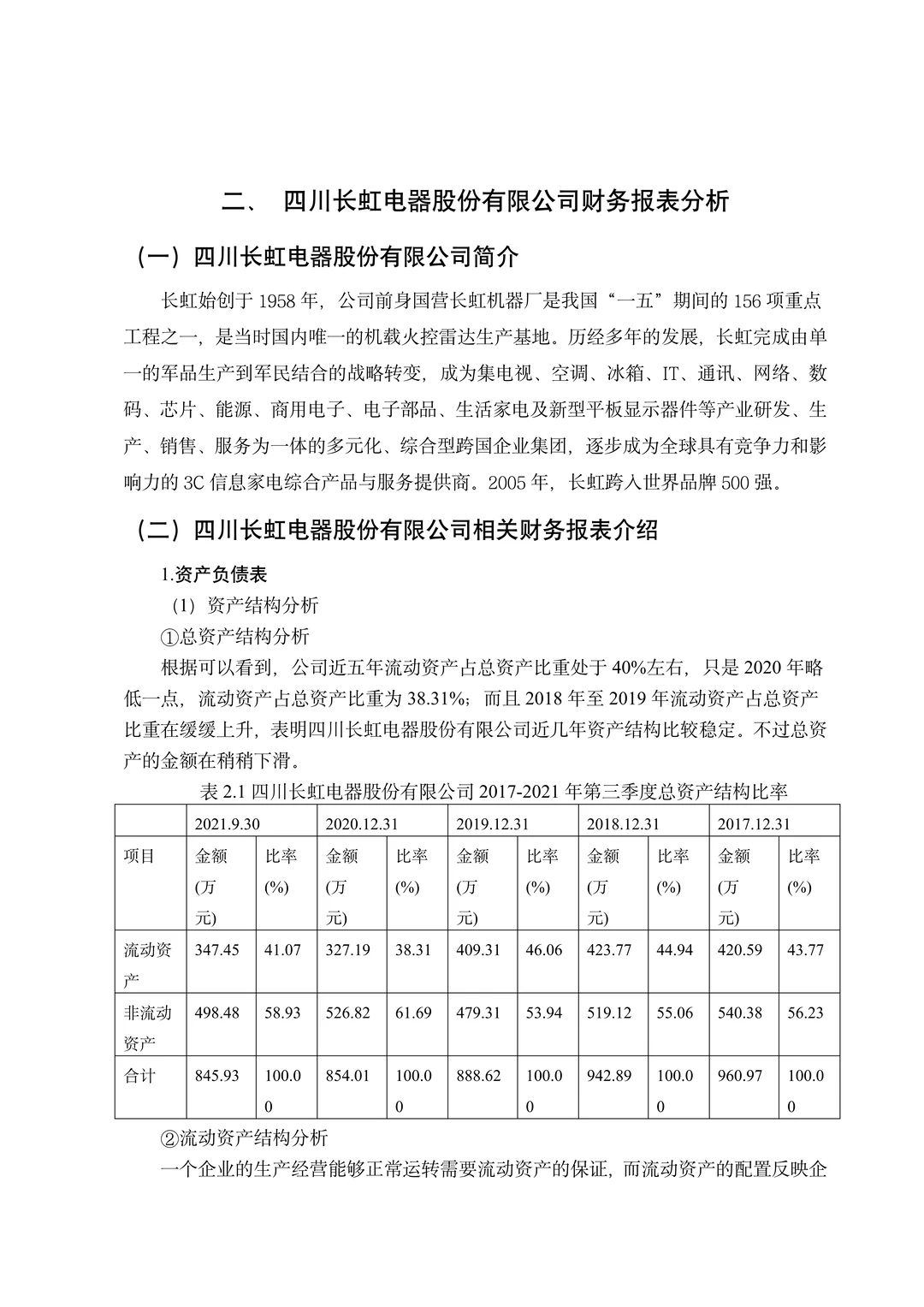 会计专业财务报表分析范文模板，拿去借鉴！