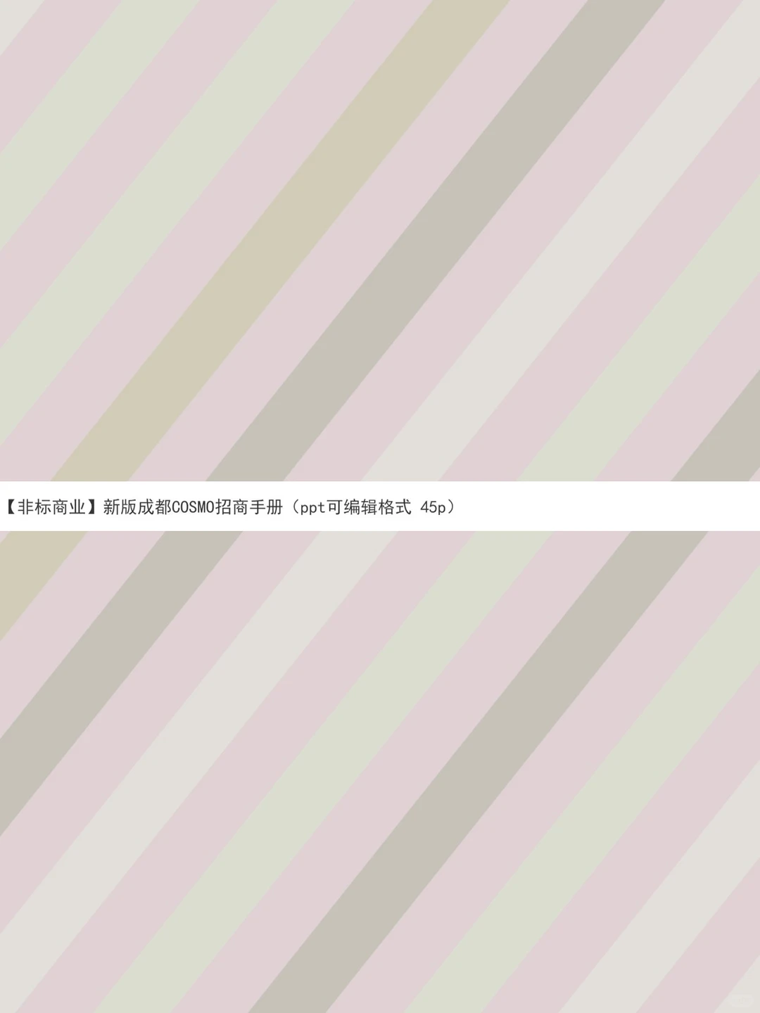 新版成都COSMO招商手册的非标商业资料