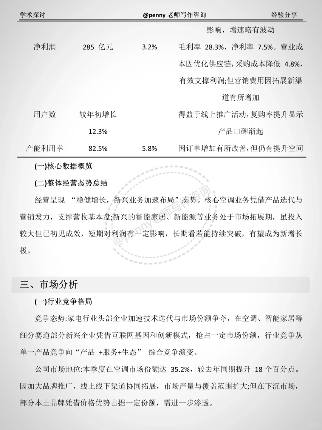 经营分析报告不会写？给你案例模板?