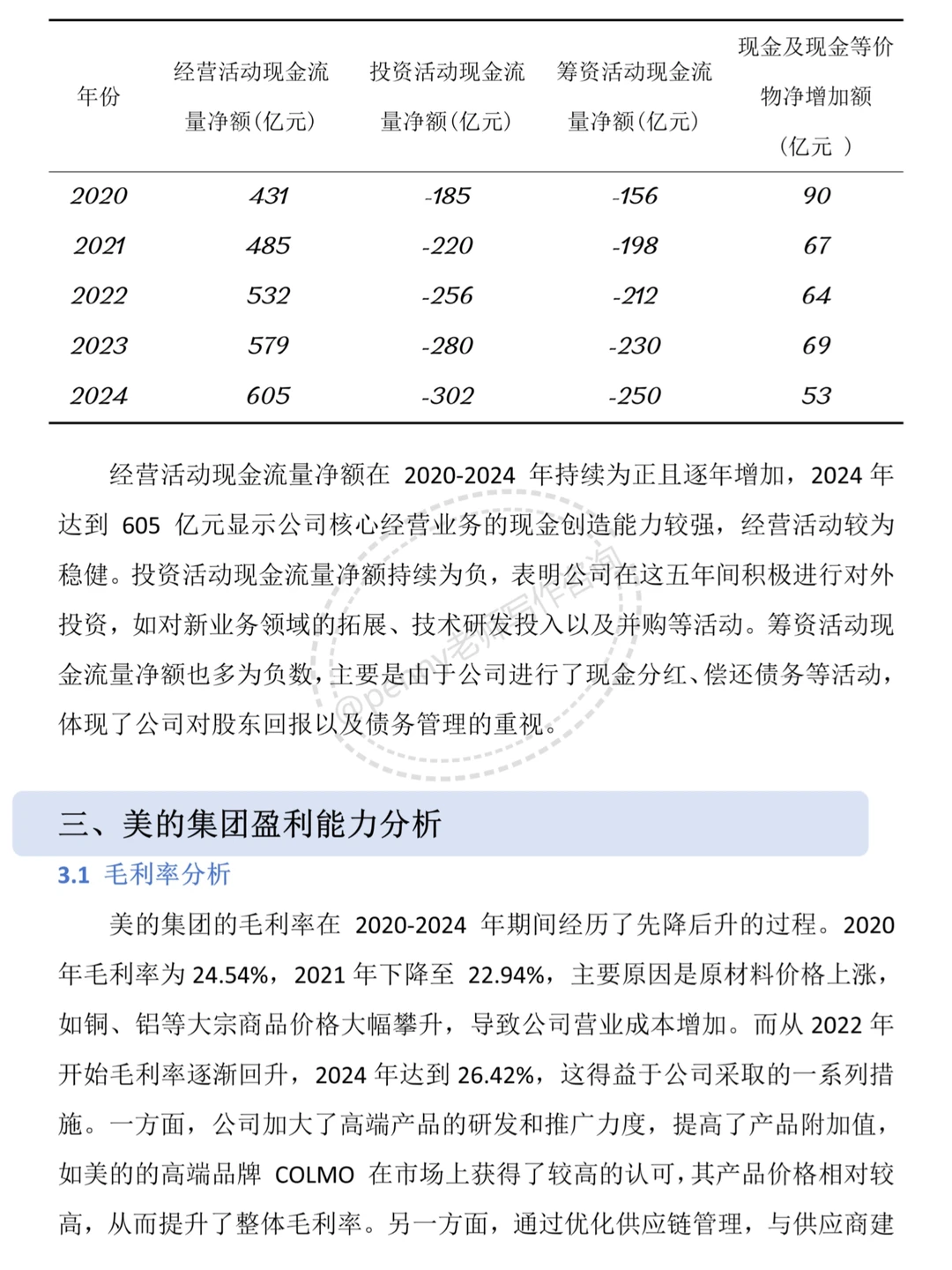 财务报告分析--以美的集团为例?