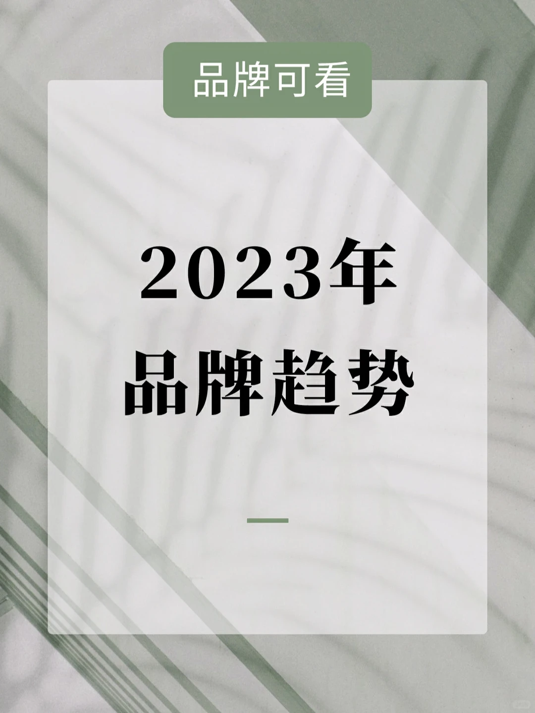 市场调查丨2023年品牌趋势?