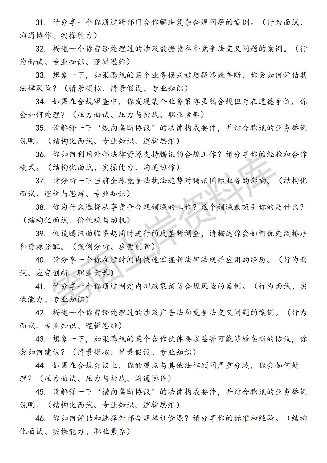 腾讯竞争合规律师