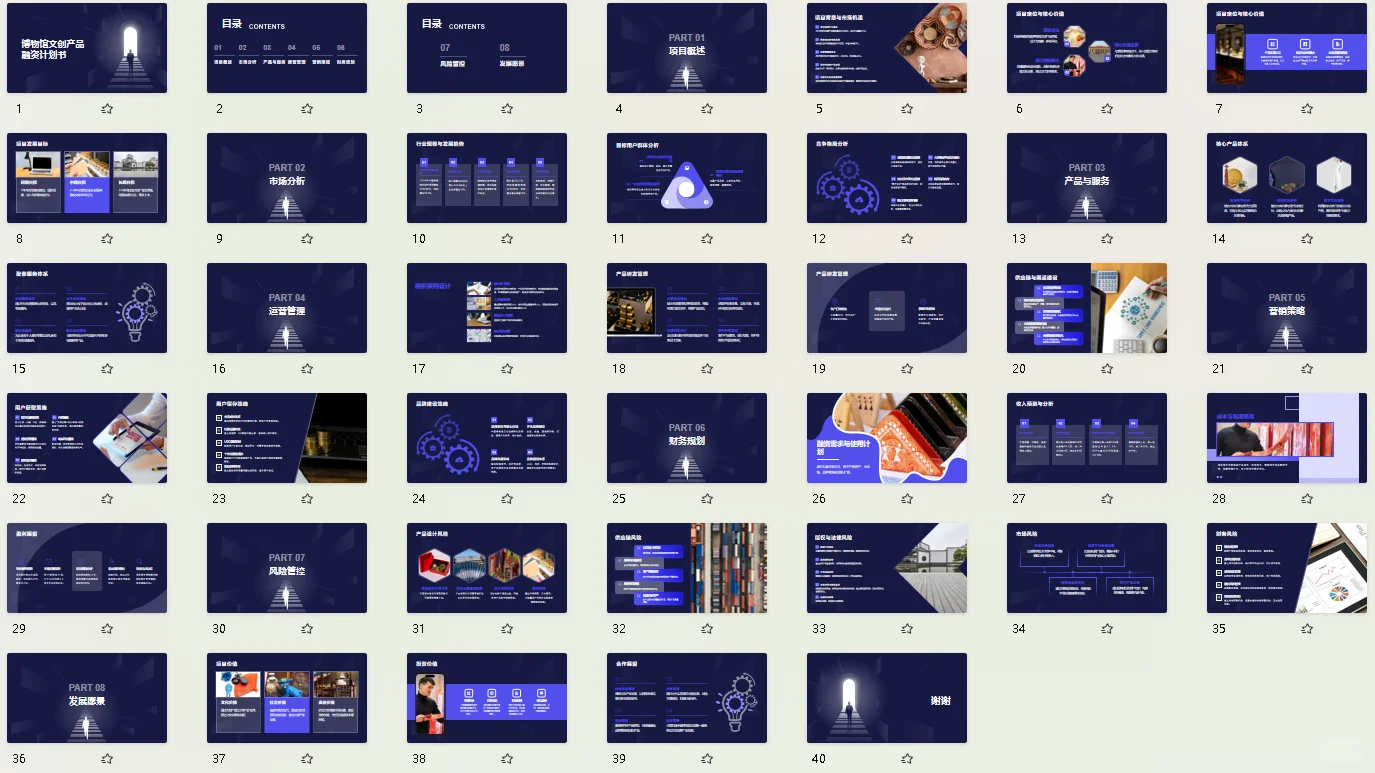 ?博物馆文创产品融资计划书！word+ppt