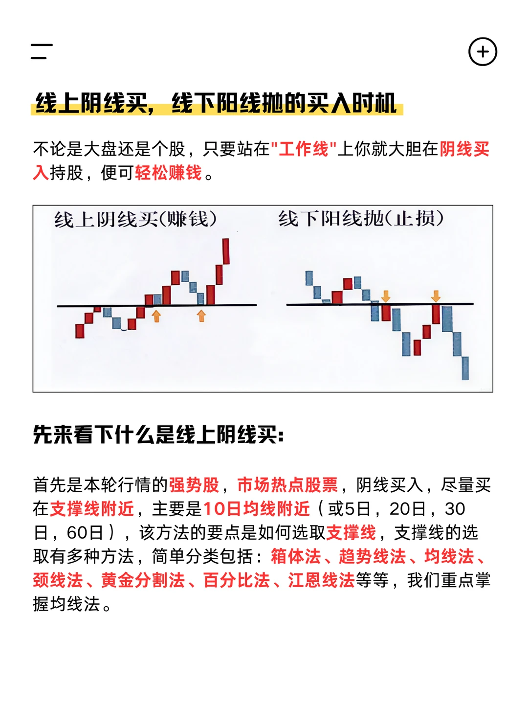 炒股黄金铁律——线上阴线买，线下阳线抛