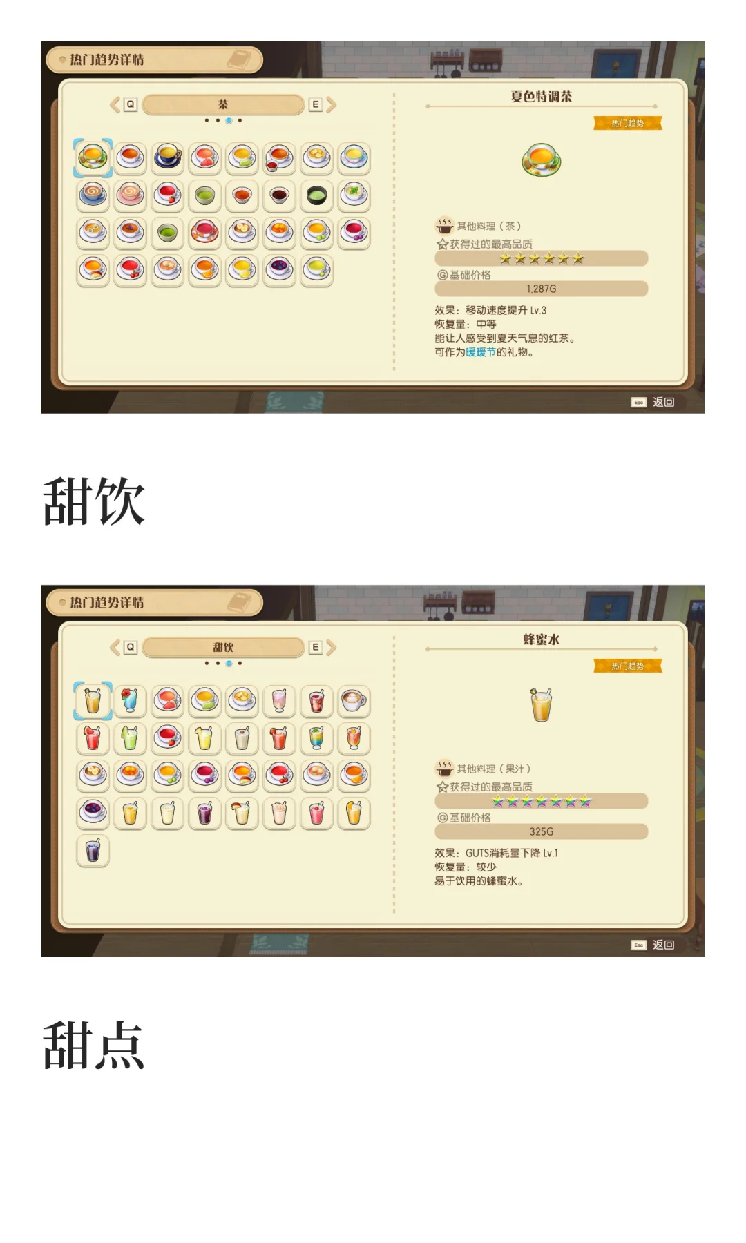 风之集市全部热门趋势物品图鉴汇总