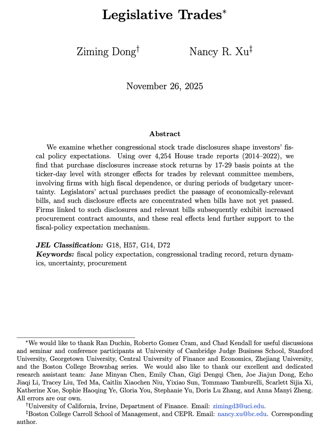 [Seminar] 国会议员炒股，市场在听什么信号