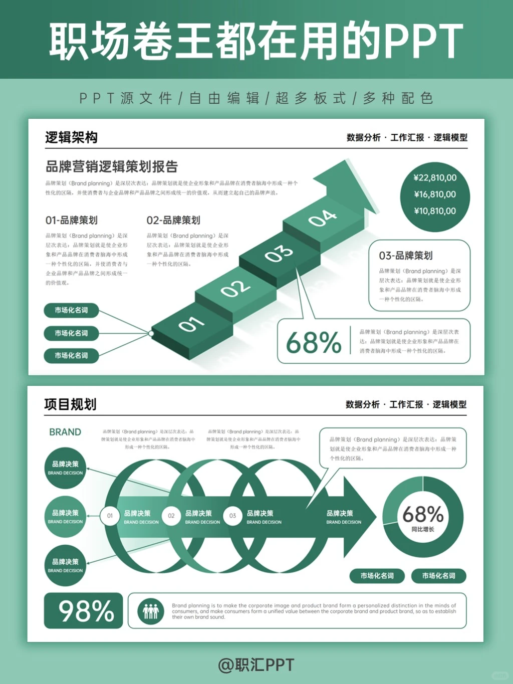 通用工作总结PPT!不熬夜还被领导夸爆✨