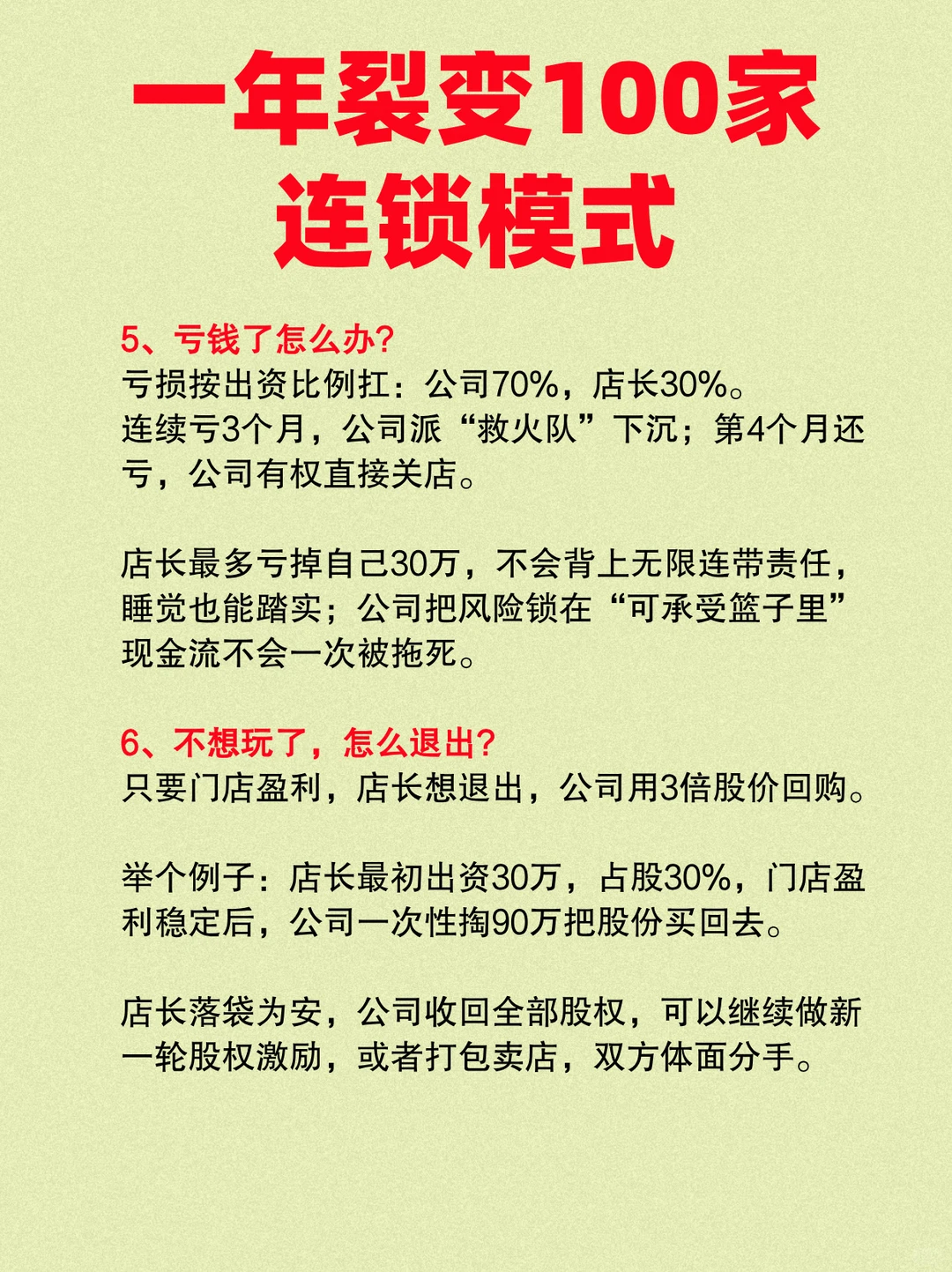 一年裂变100家连锁模式