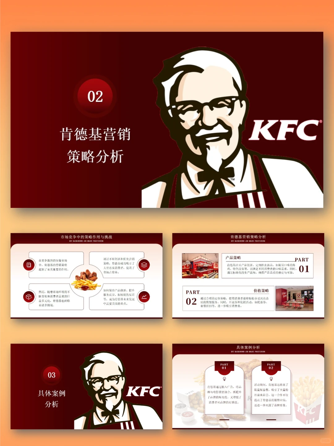 肯德基品牌介绍营销案例策划分析PPT模板