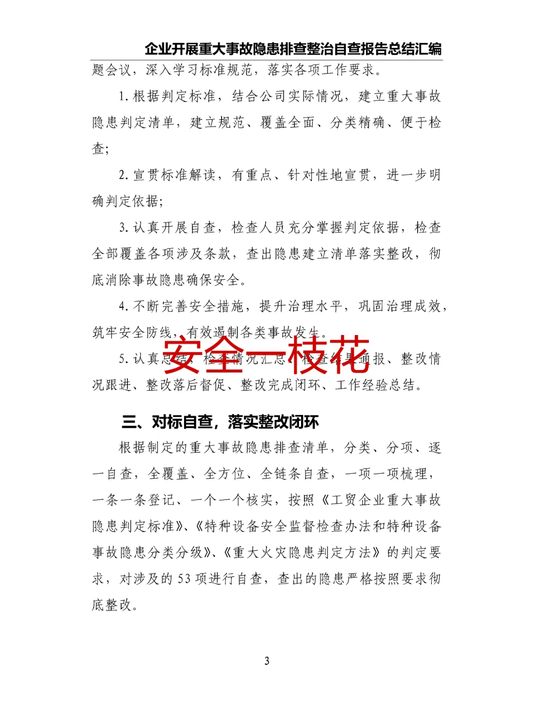 企业开展重大事故隐患排查整治自查报告总结