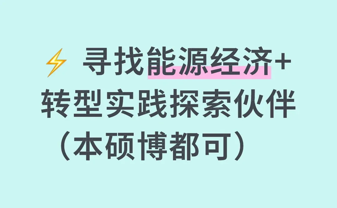 想带几位伙伴深耕能源经济协同