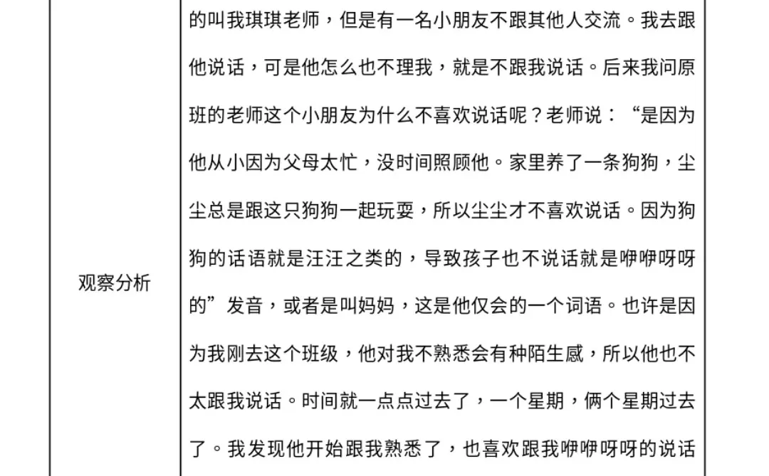 全国获奖幼儿观察记录50篇