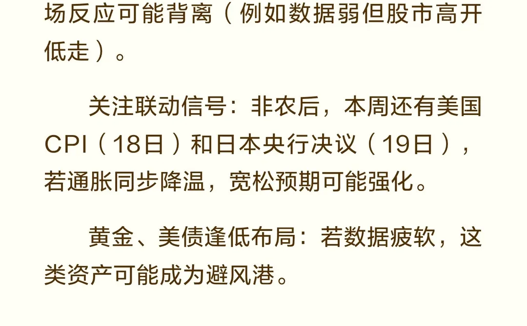 今晚非农数据定调市场！2025年末“吃饭行情