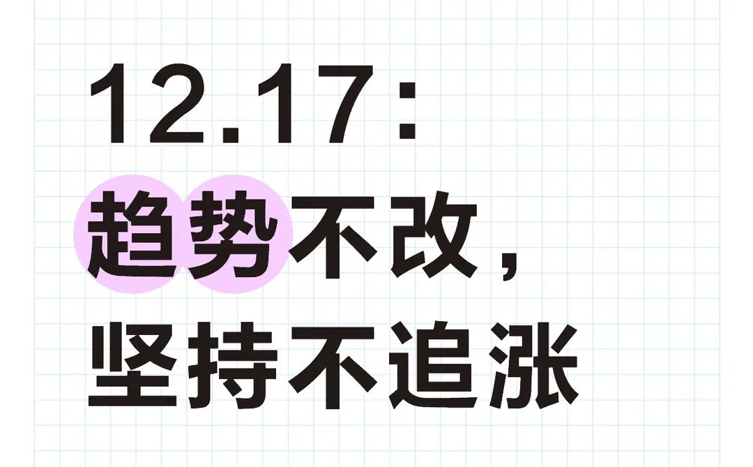 12.17：趋势不改，坚持不追涨