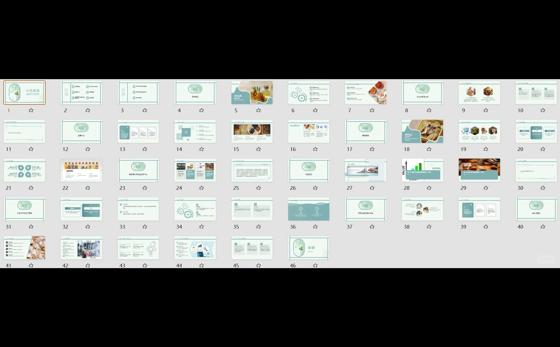 ?中药茶饮融资计划书！word+ppt