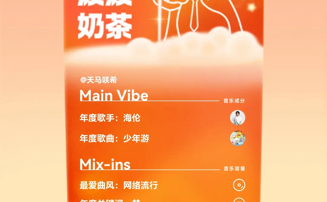 跨界王炸！听歌报告=奶茶券