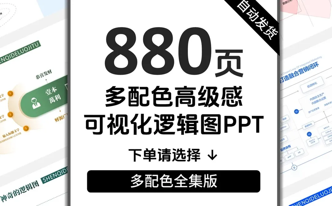 可视化逻辑结构ppt模板：3秒理清复杂工作流