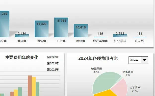 【24019】年度（历年）公司费用分析表