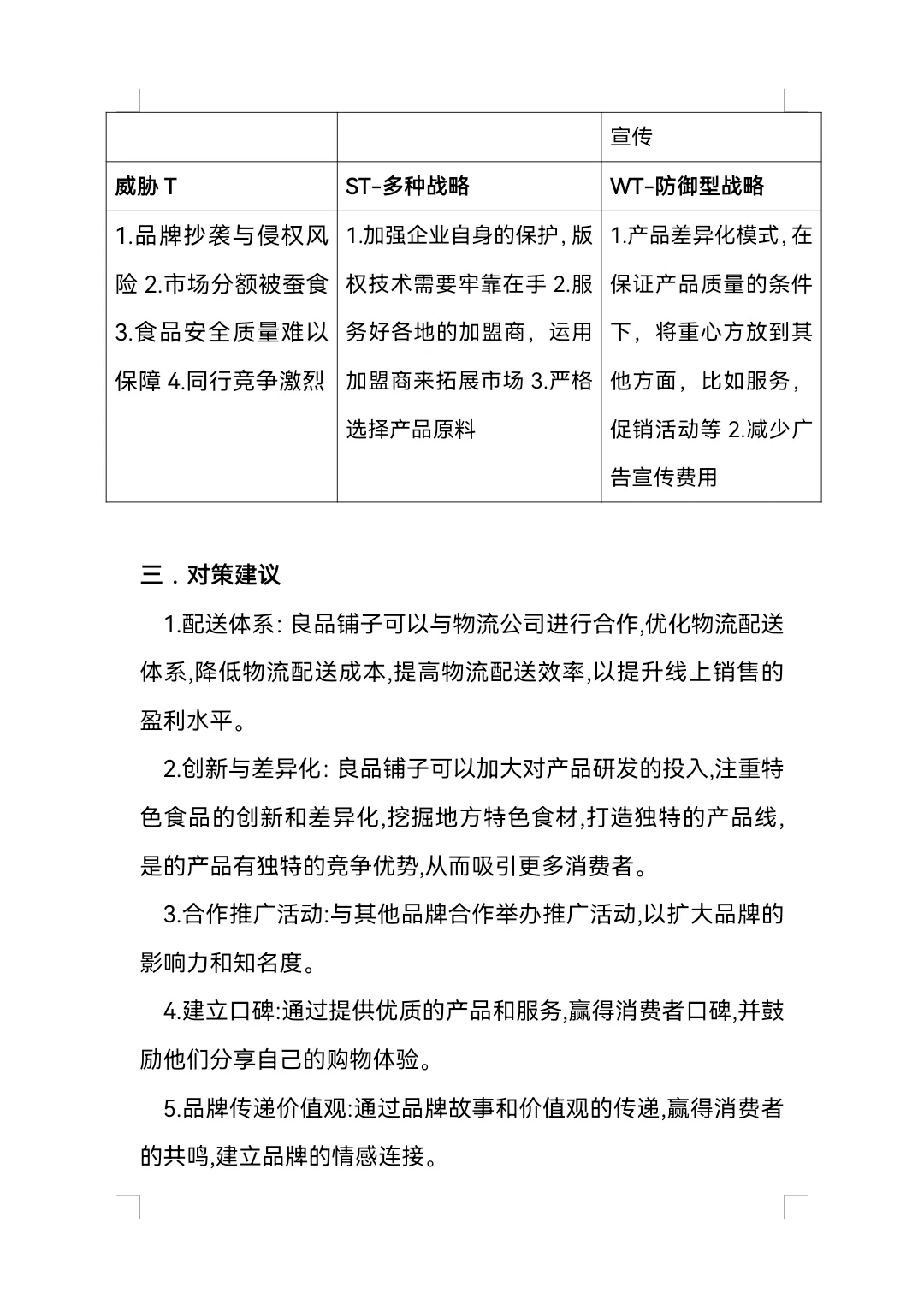 良品铺子SWOT分析