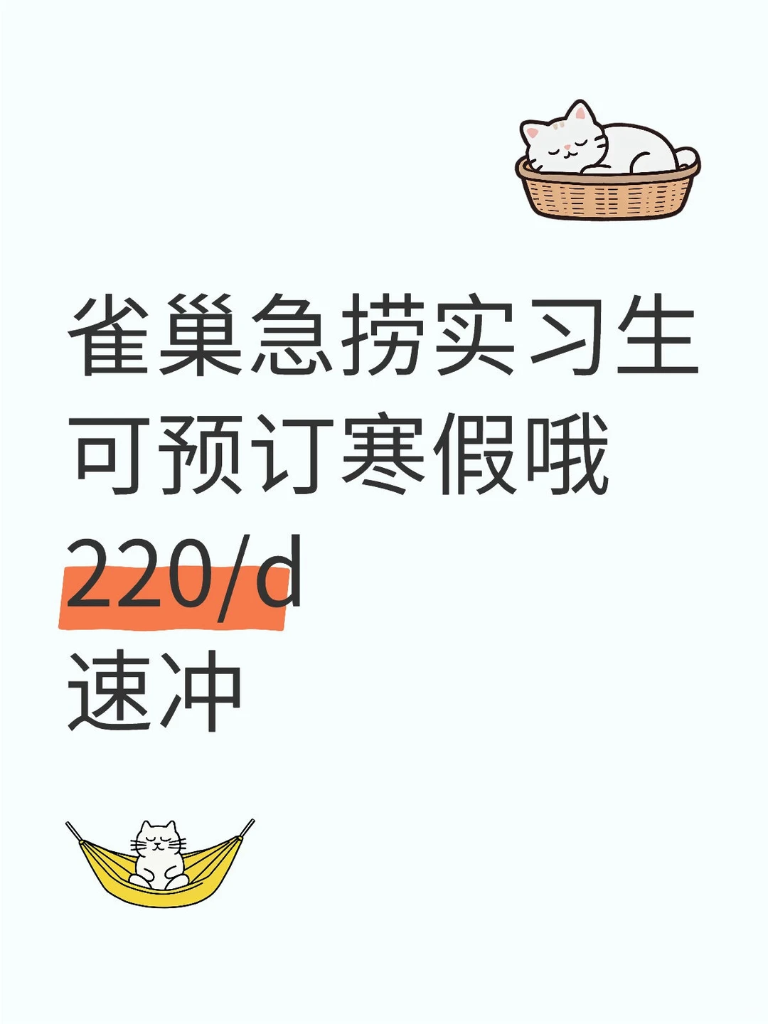 雀巢急招实习生，可预订寒假
