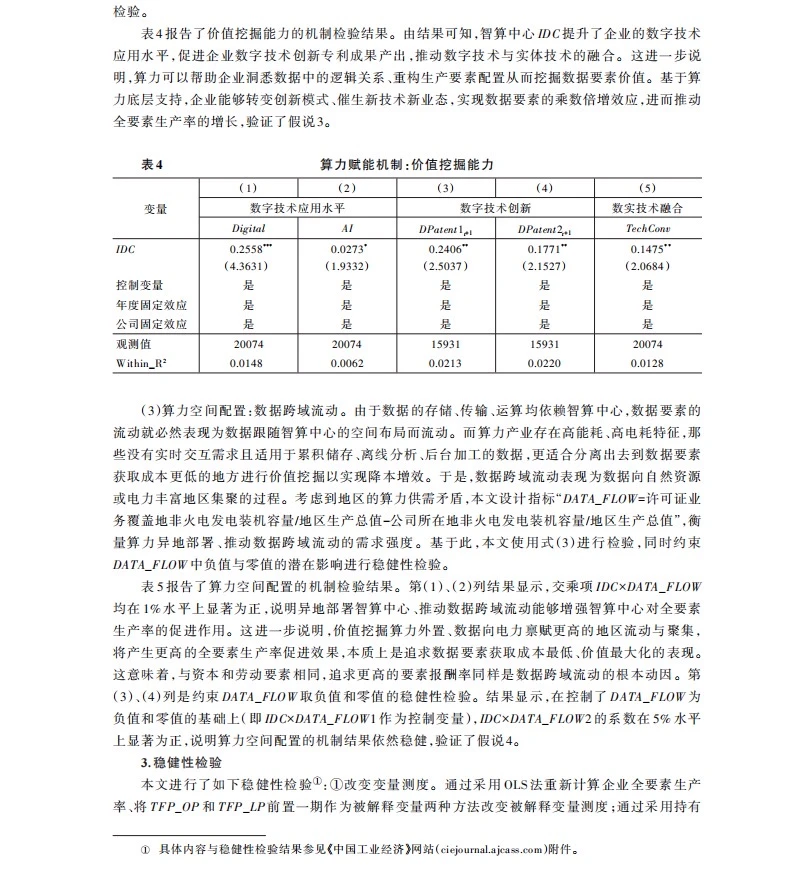 算力部署、数据跨域流动与企业全要素生产率