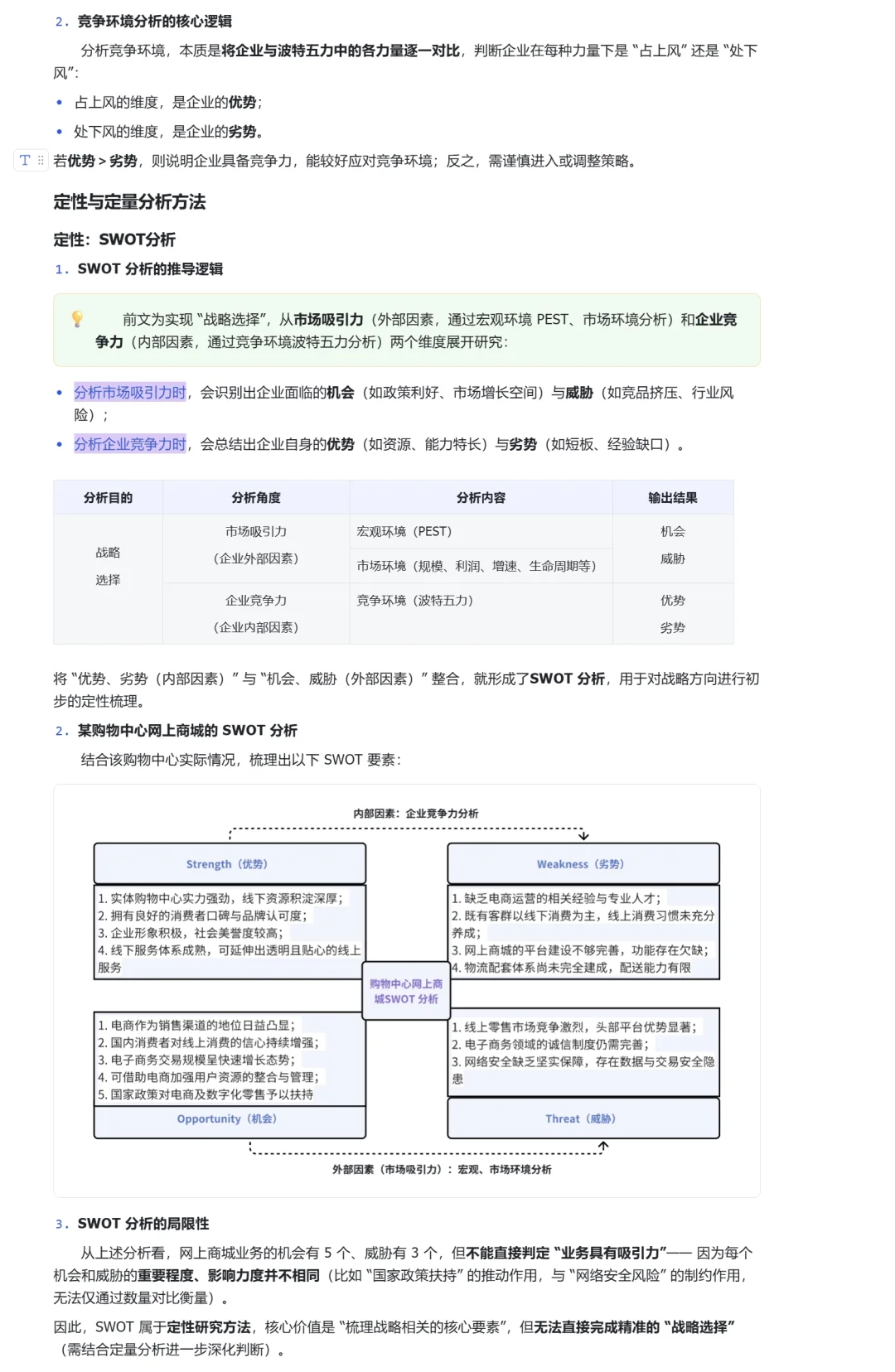 购物中心线上商城业务 战略分析方法与案例