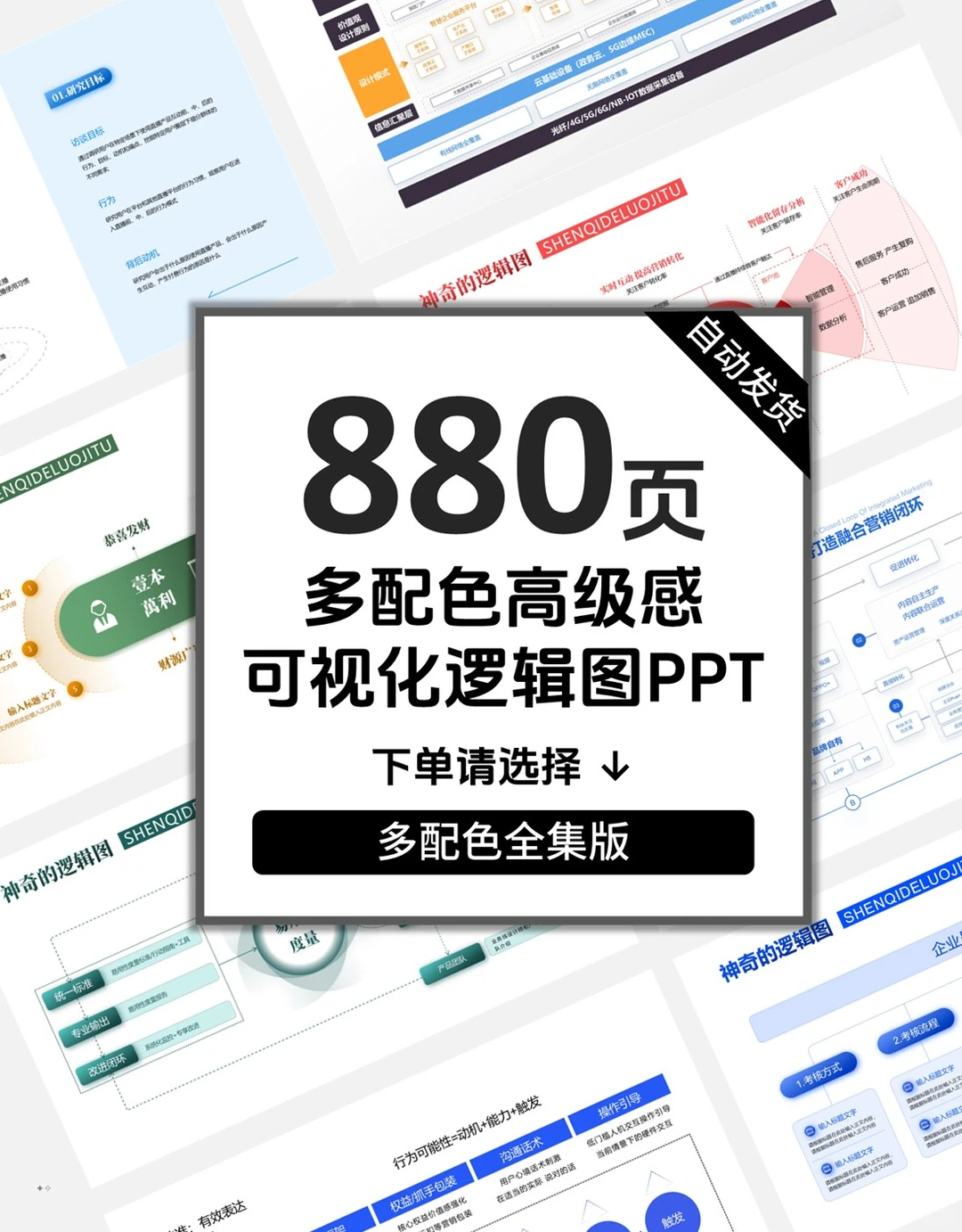 可视化逻辑结构ppt模板：3秒理清复杂工作流