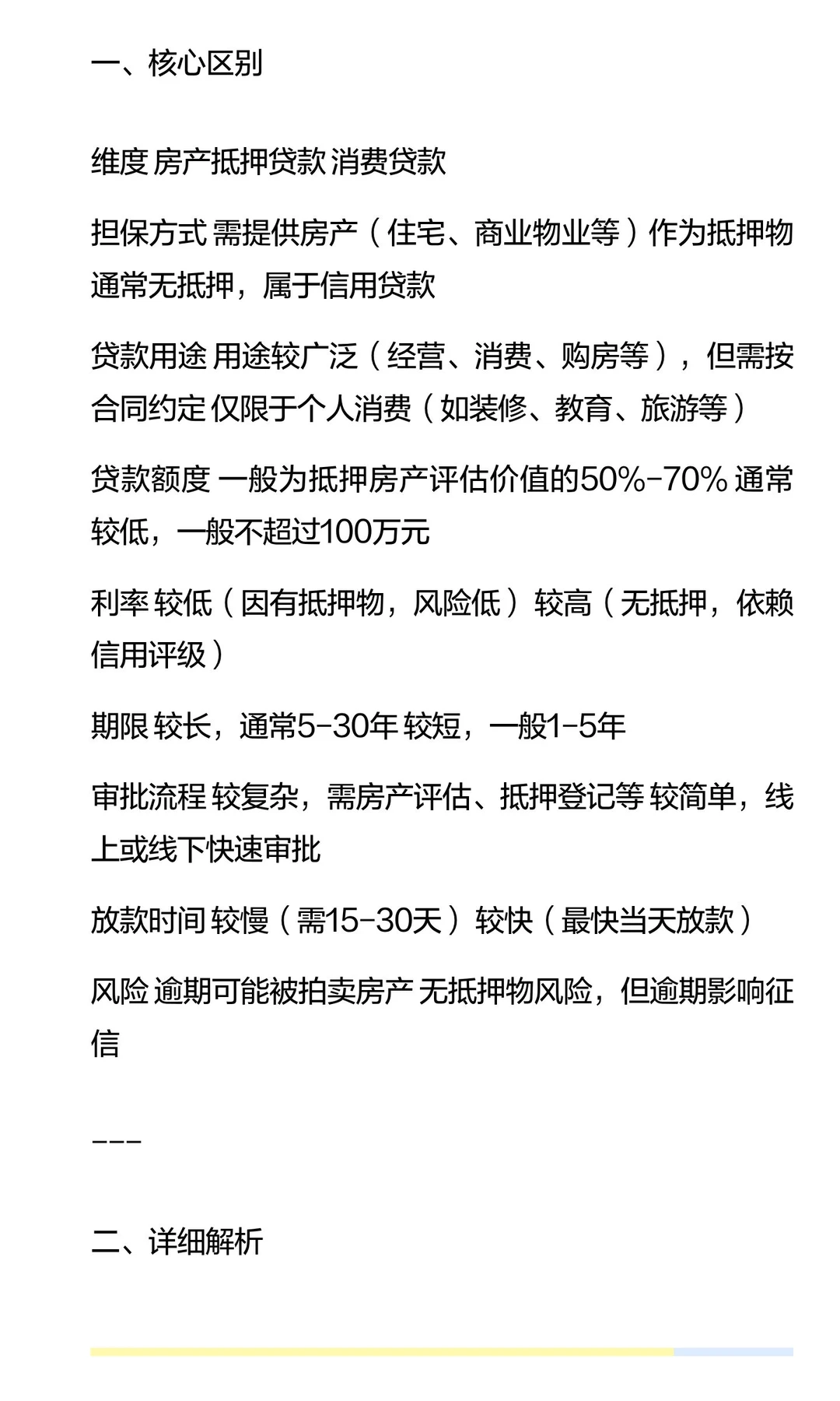 北京房产抵押贷款与消费贷款的区别