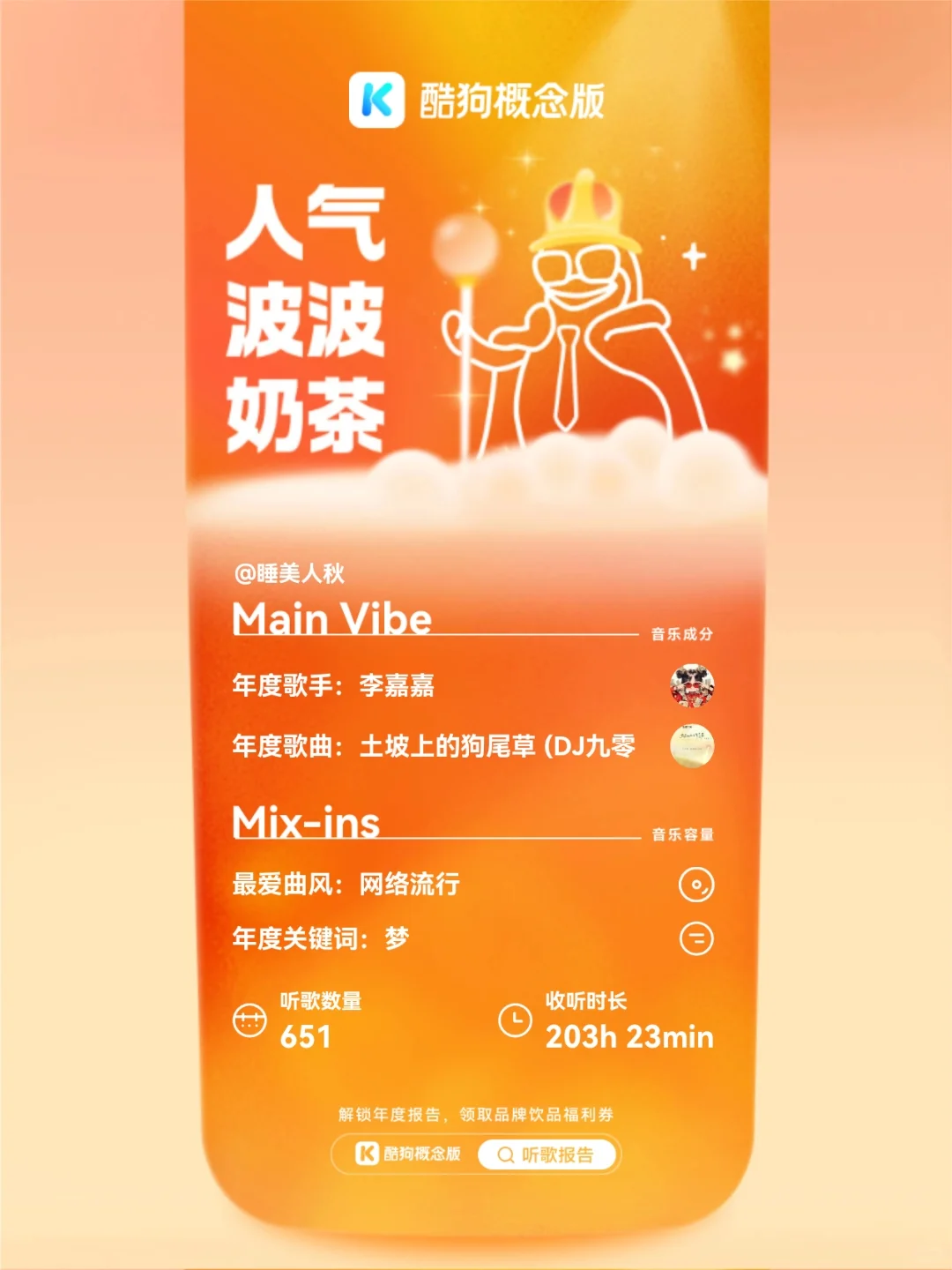 救命！我的年度听歌报告能喝？