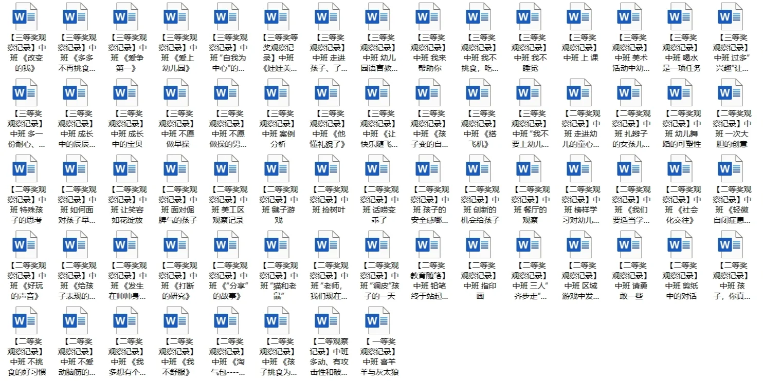 幼儿园幼教省级获奖作品中班观察记录分享