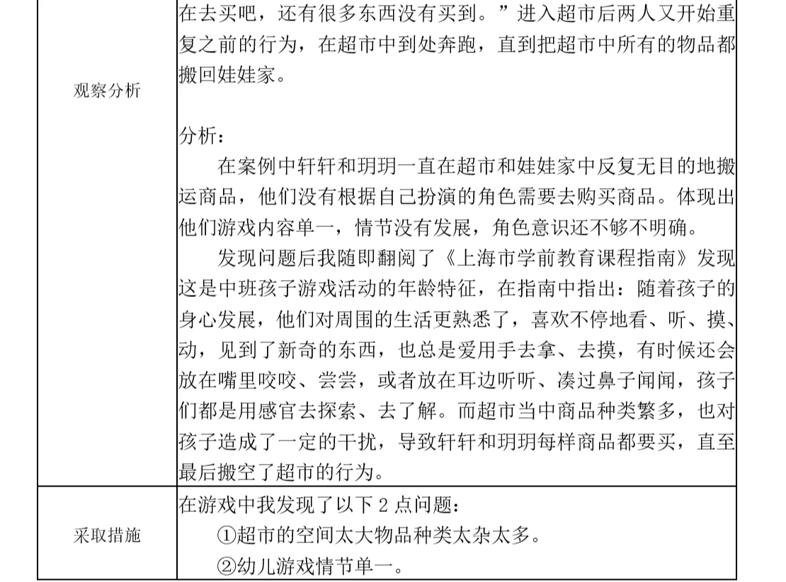 幼儿园幼教省级获奖作品中班观察记录分享