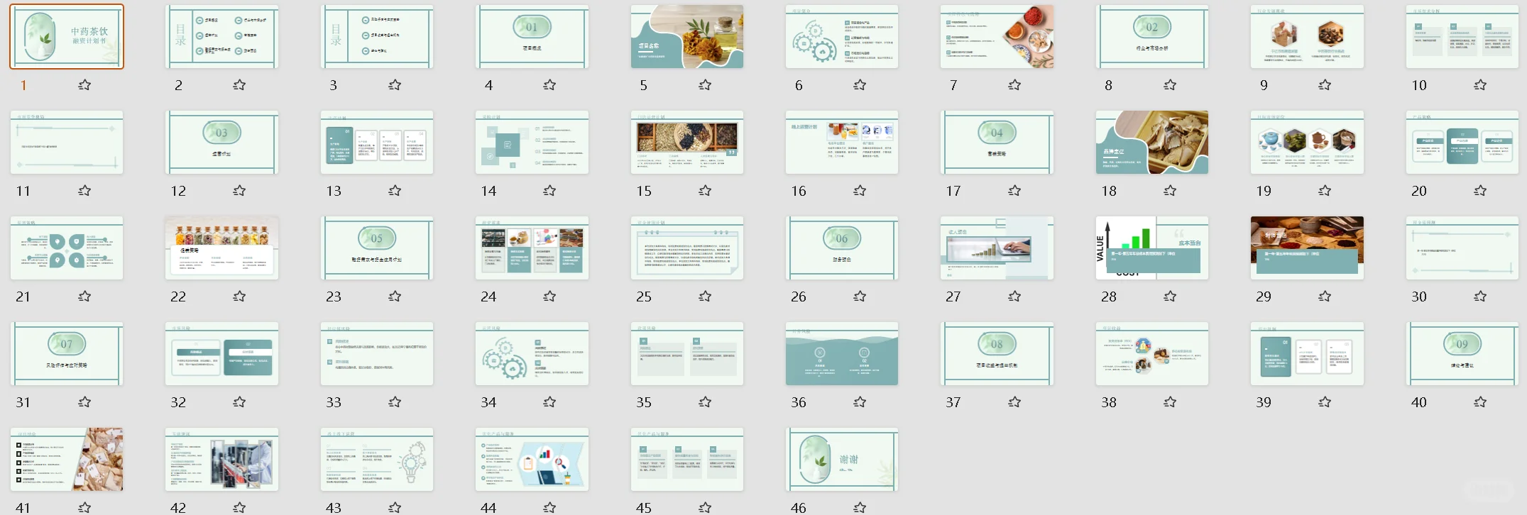 ?中药茶饮融资计划书！word+ppt