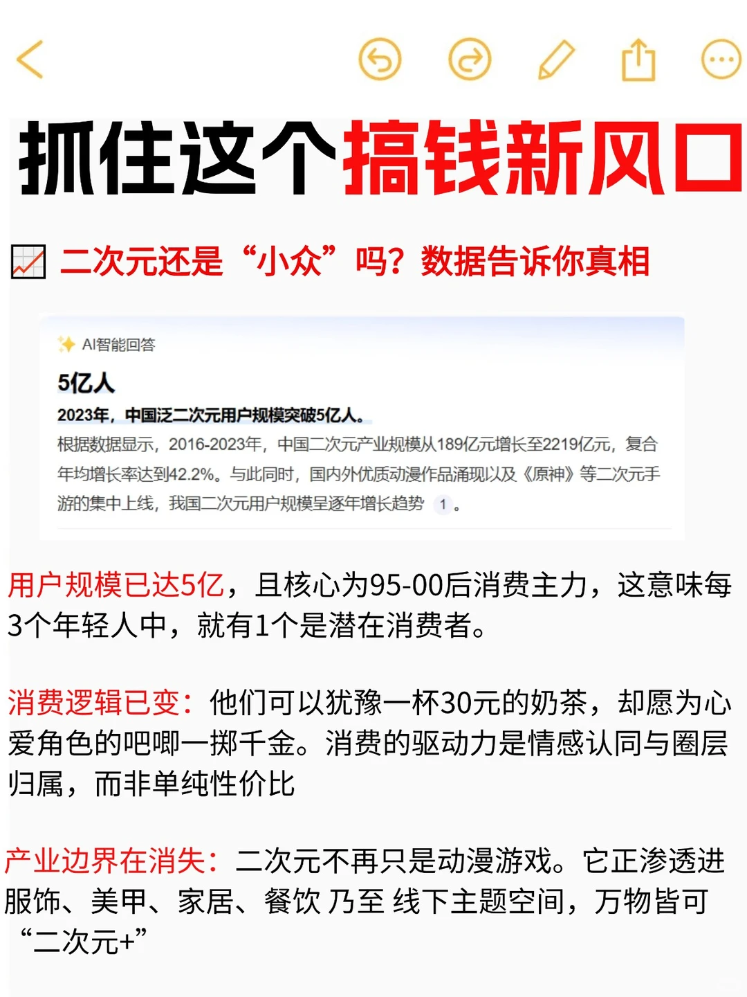 二次元5亿人市场！搞钱新风口?