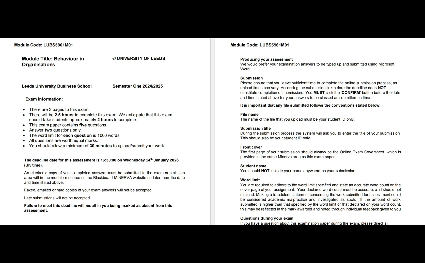 利兹大学管理专业 LUBs5961M01要怎样写?