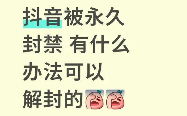 抖音被永久封禁 有什么办法可以解封的