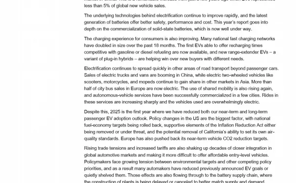2025年新能源汽车市场长期展望彭博bnef研报