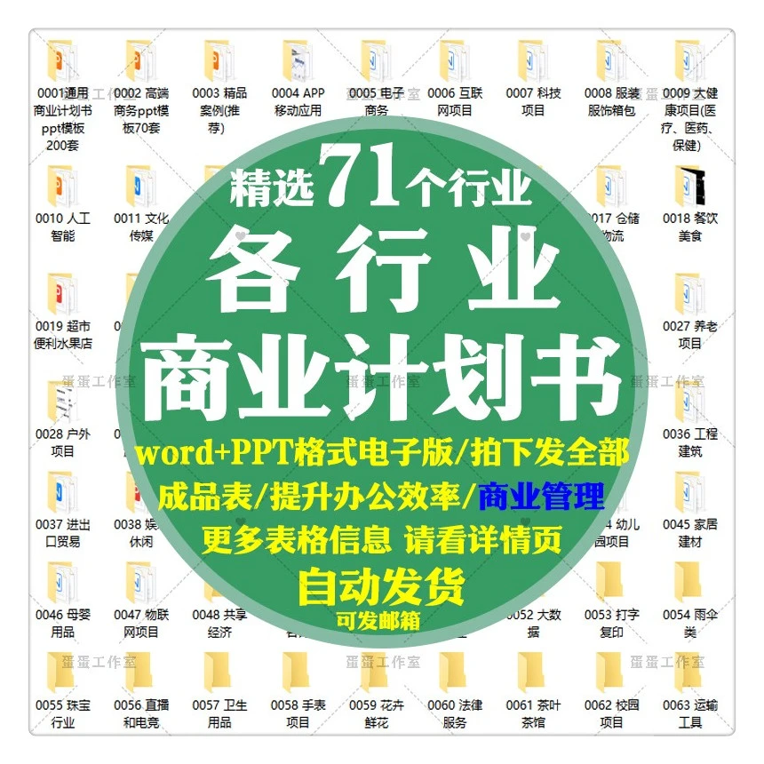 各行业商业计划书案例模板创业合作投融