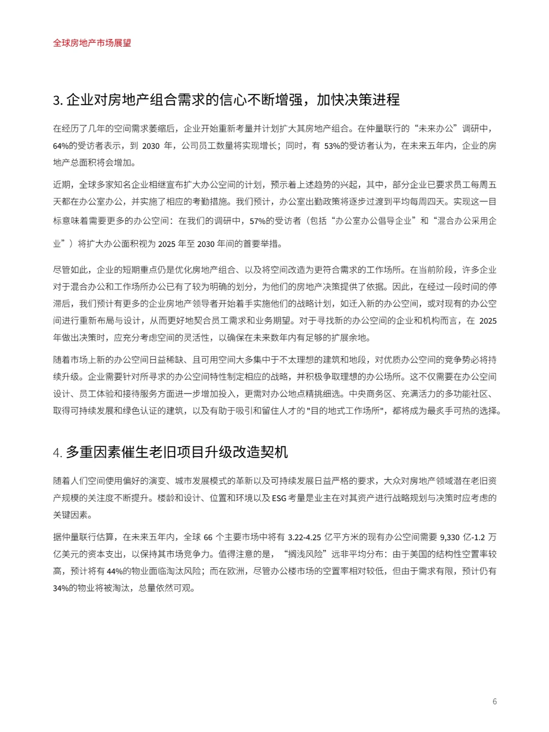 全球房地产市场展望