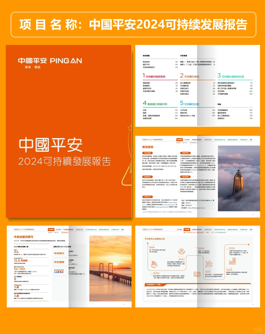 中国平安2024年ESG可持续发展报告设计分享