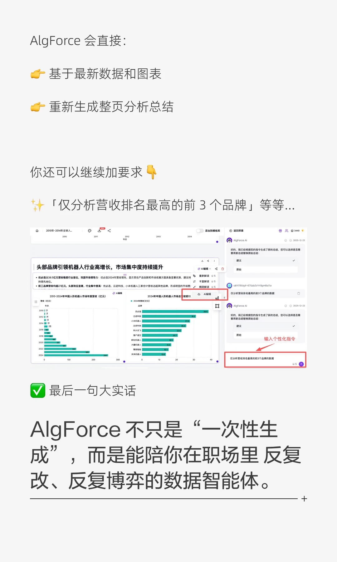 数据报告不满意❓Ai帮你改到你满意为止