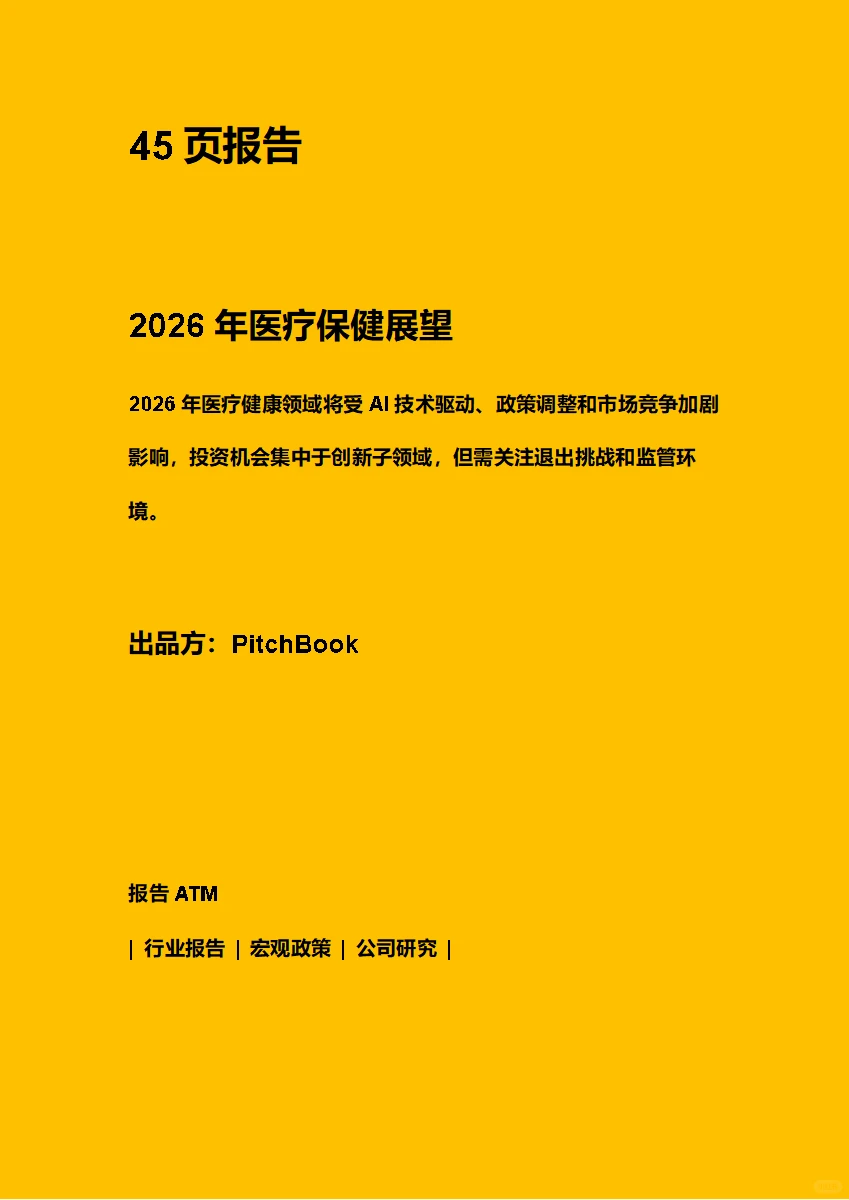 2026年医疗保健展望 附原文文档