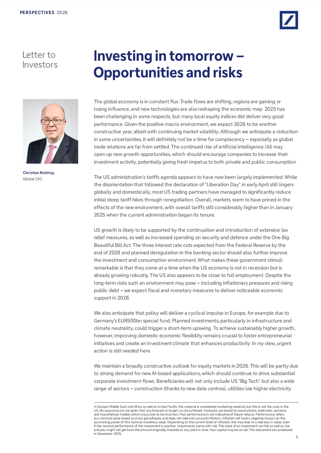 德意志银行DB｜2026年全球投资展望