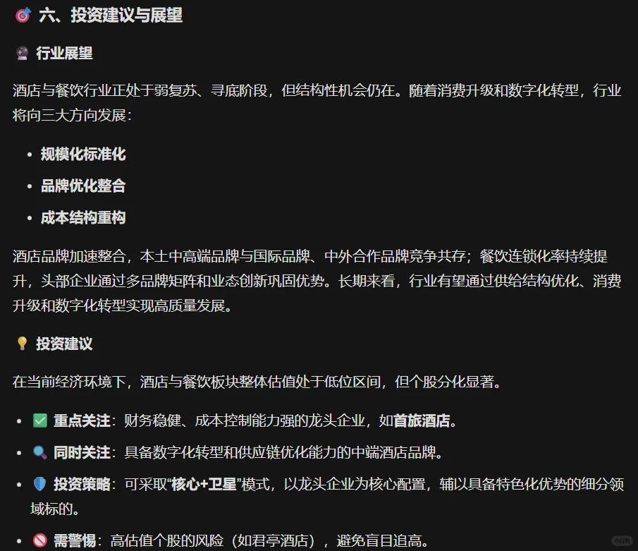 【A股一天一个行业板块】酒店与餐饮