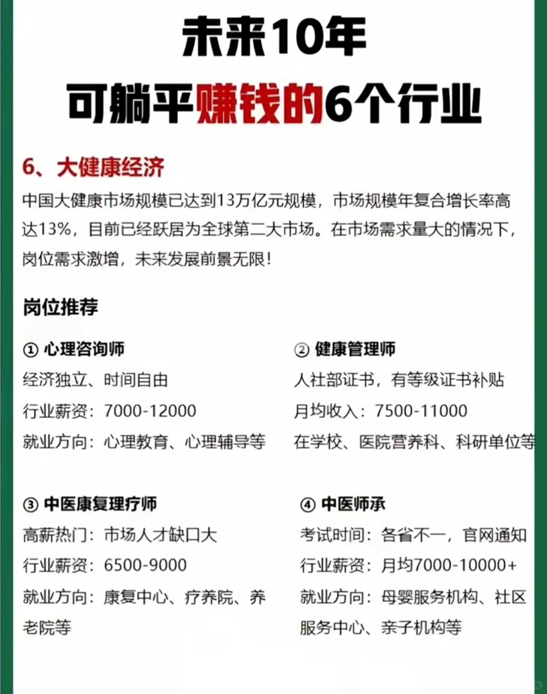 未来10年可躺平赚钱的6个行业