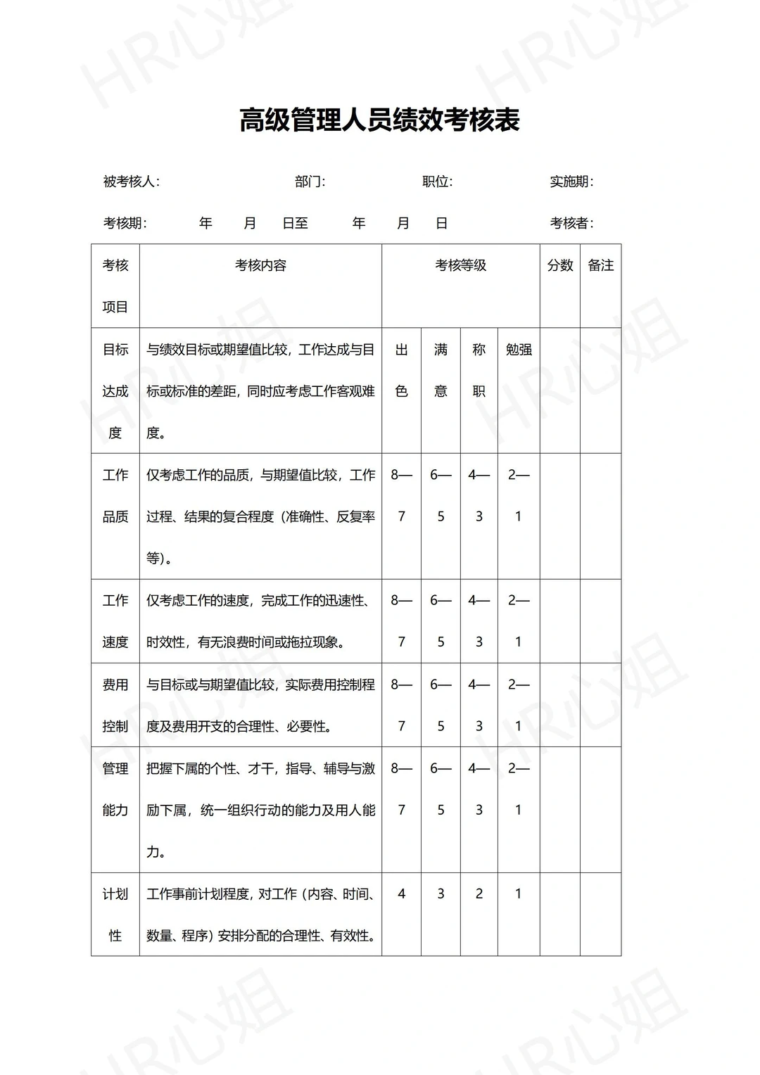 ?中小企业初创公司通用绩效考核管理制度